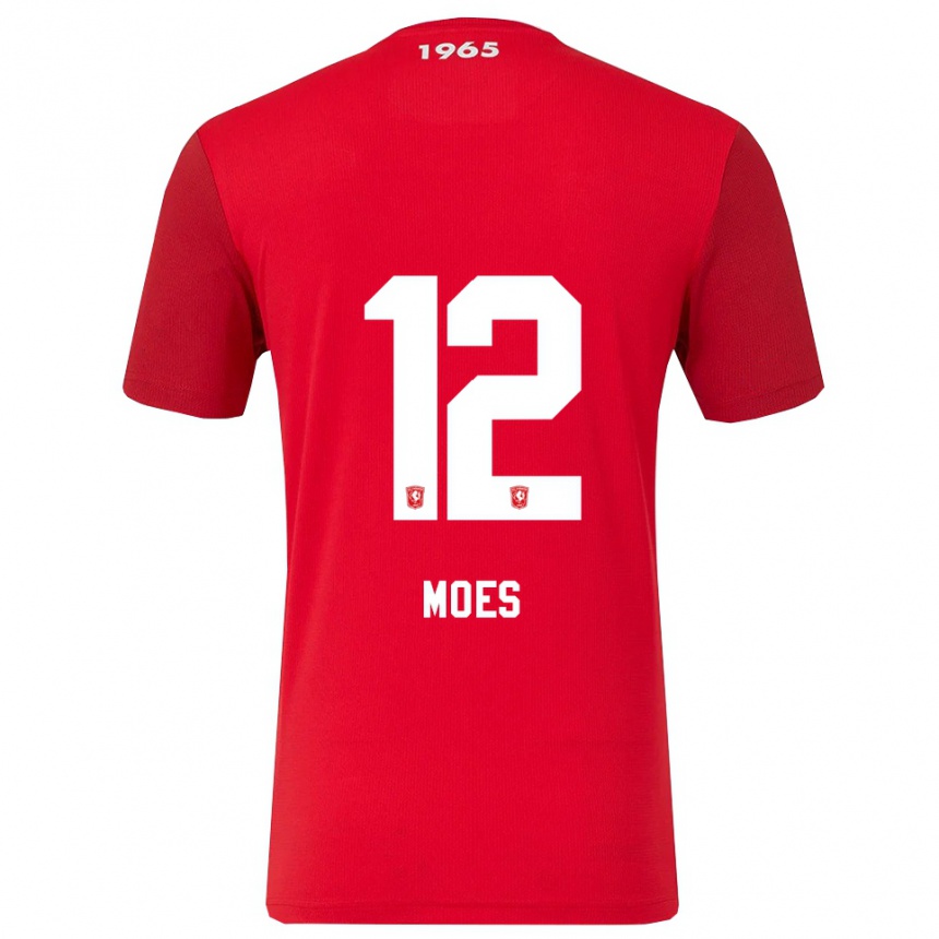 גברים כדורגל Lucas Moes #12 אדום לבן ג'רזי ביתית 2025/26