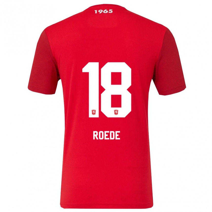 גברים כדורגל Melle Roede #18 אדום לבן ג'רזי ביתית 2025/26