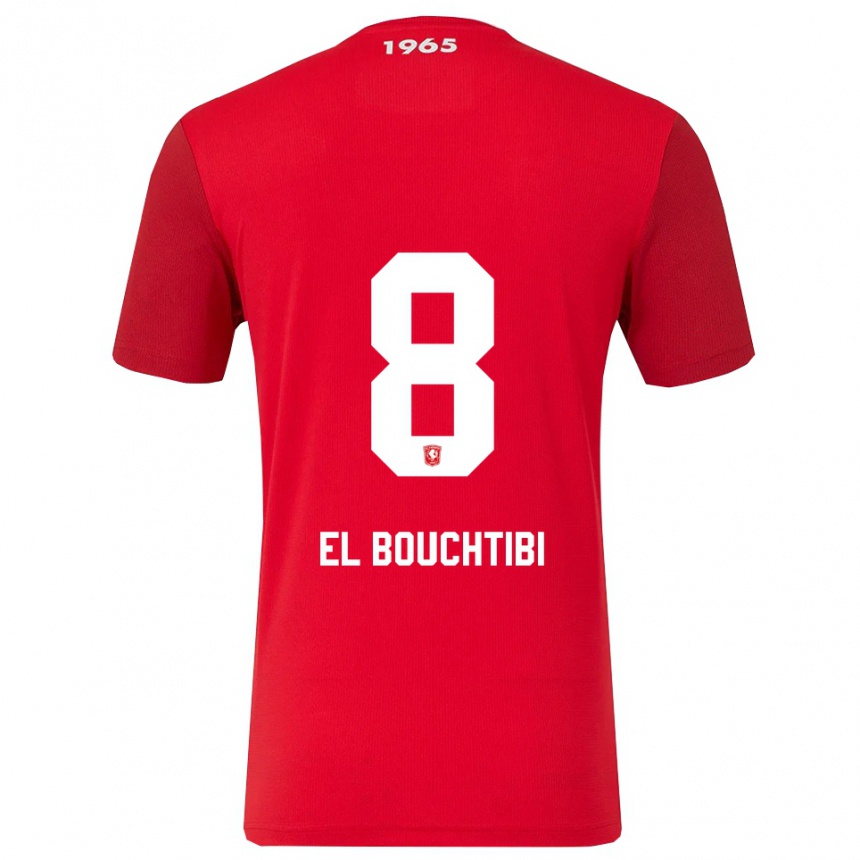 גברים כדורגל Ilias El Bouchtibi #8 אדום לבן ג'רזי ביתית 2025/26