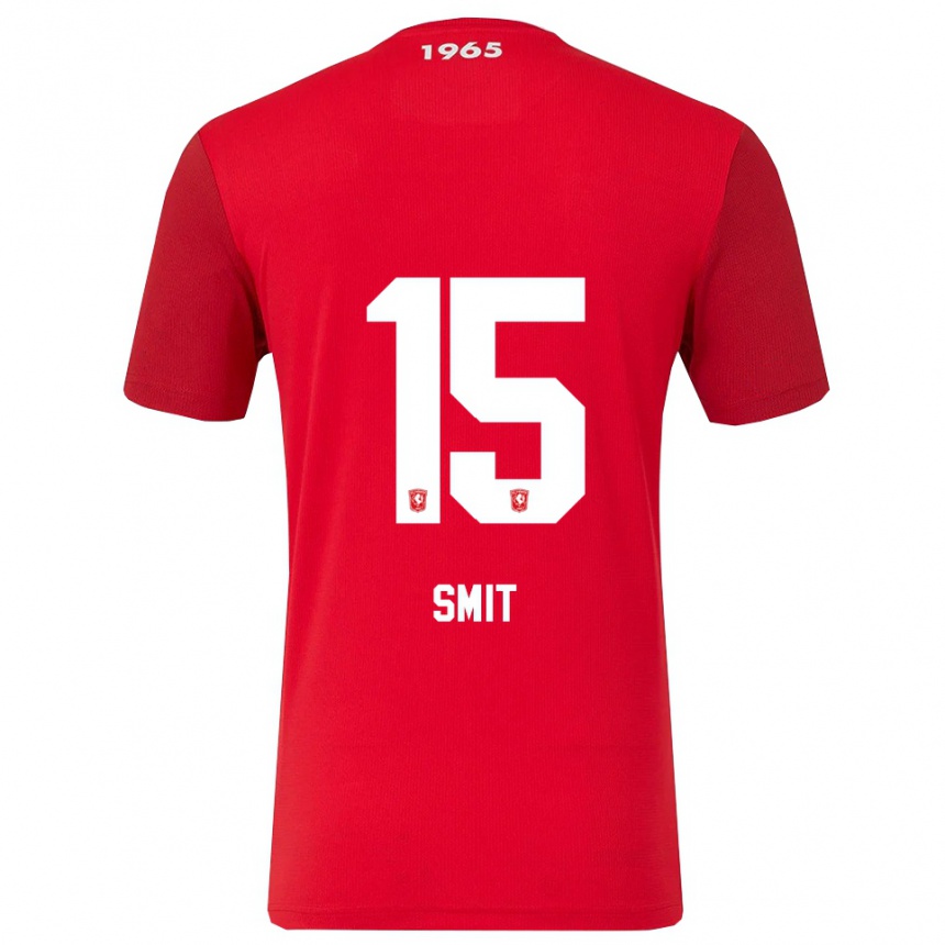 גברים כדורגל Mauro Smit #15 אדום לבן ג'רזי ביתית 2025/26