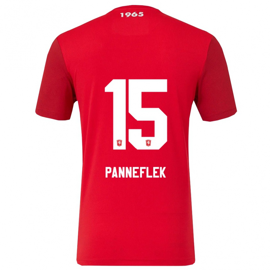 גברים כדורגל Owen Panneflek #15 אדום לבן ג'רזי ביתית 2025/26