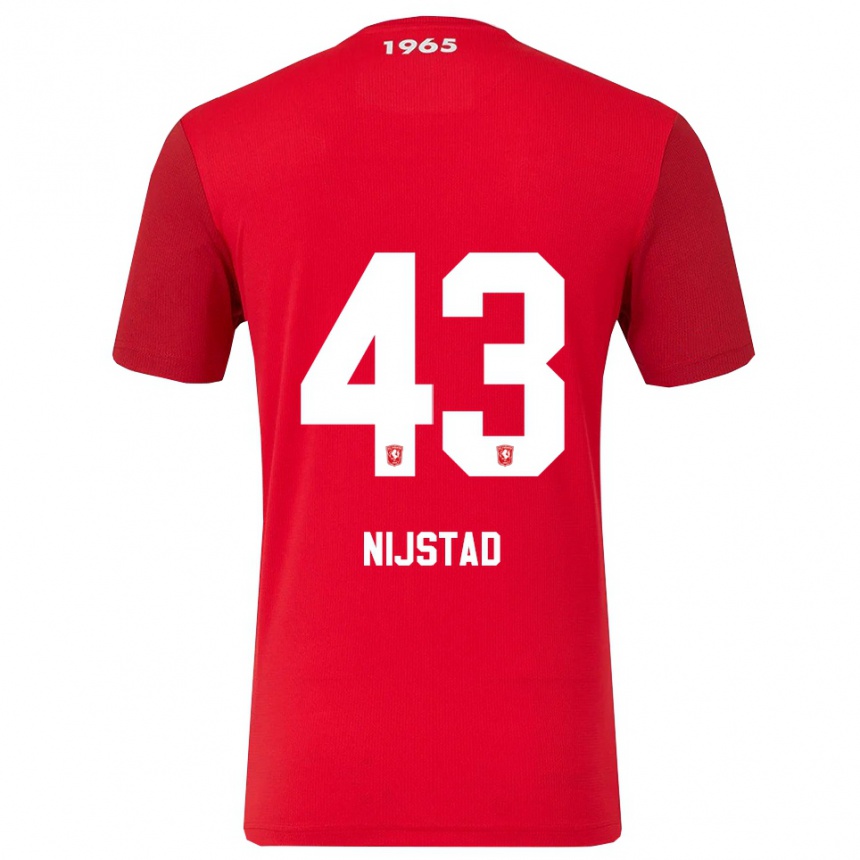 גברים כדורגל Ruud Nijstad #43 אדום לבן ג'רזי ביתית 2025/26