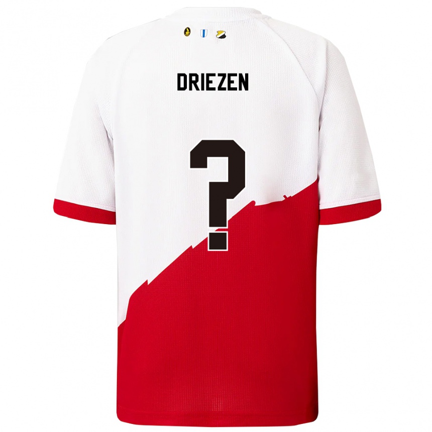 גברים כדורגל Michel Driezen #0 לבן אדום ג'רזי ביתית 2025/26