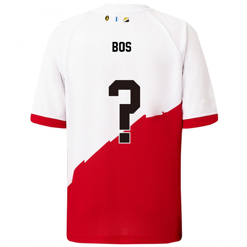 גברים כדורגל Torben Bos #0 לבן אדום ג'רזי ביתית 2025/26