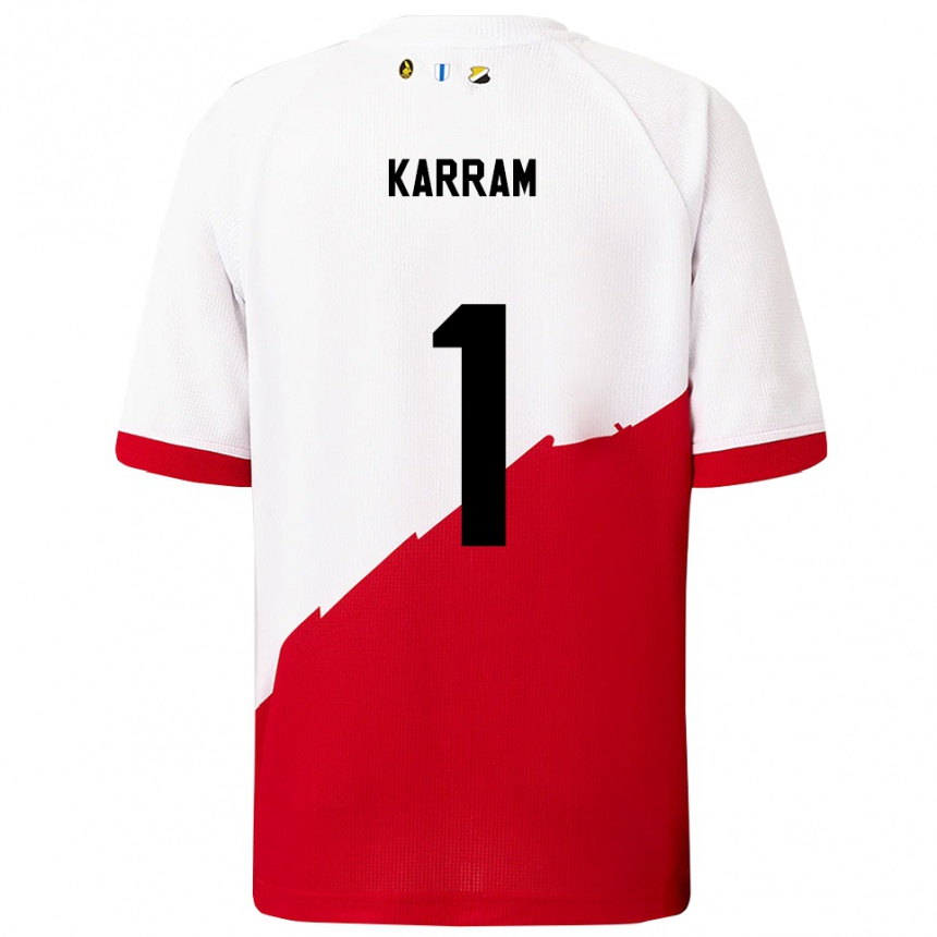 גברים כדורגל Faris Karram #1 לבן אדום ג'רזי ביתית 2025/26