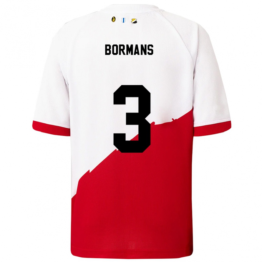 גברים כדורגל Merel Bormans #3 לבן אדום ג'רזי ביתית 2025/26
