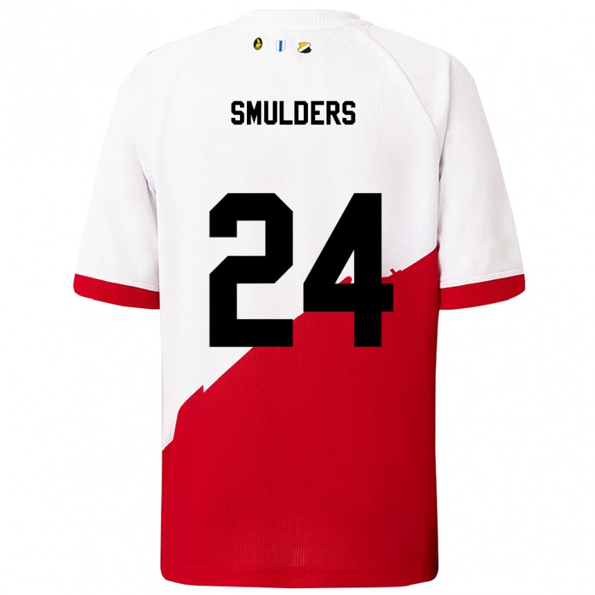 גברים כדורגל Anniek Smulders #24 לבן אדום ג'רזי ביתית 2025/26