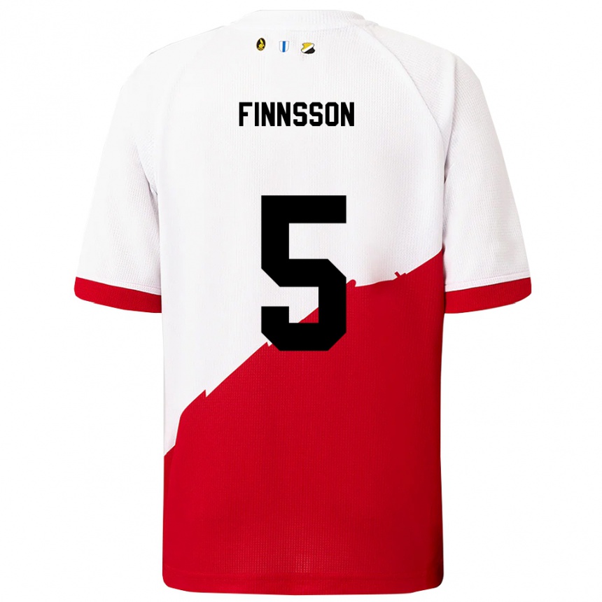 גברים כדורגל Kolbeinn Finnsson #5 לבן אדום ג'רזי ביתית 2025/26