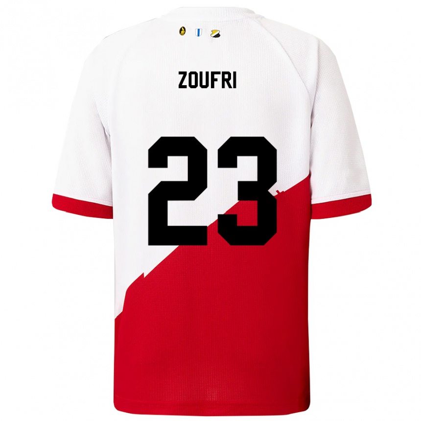 גברים כדורגל Rayen Zoufri #23 לבן אדום ג'רזי ביתית 2025/26