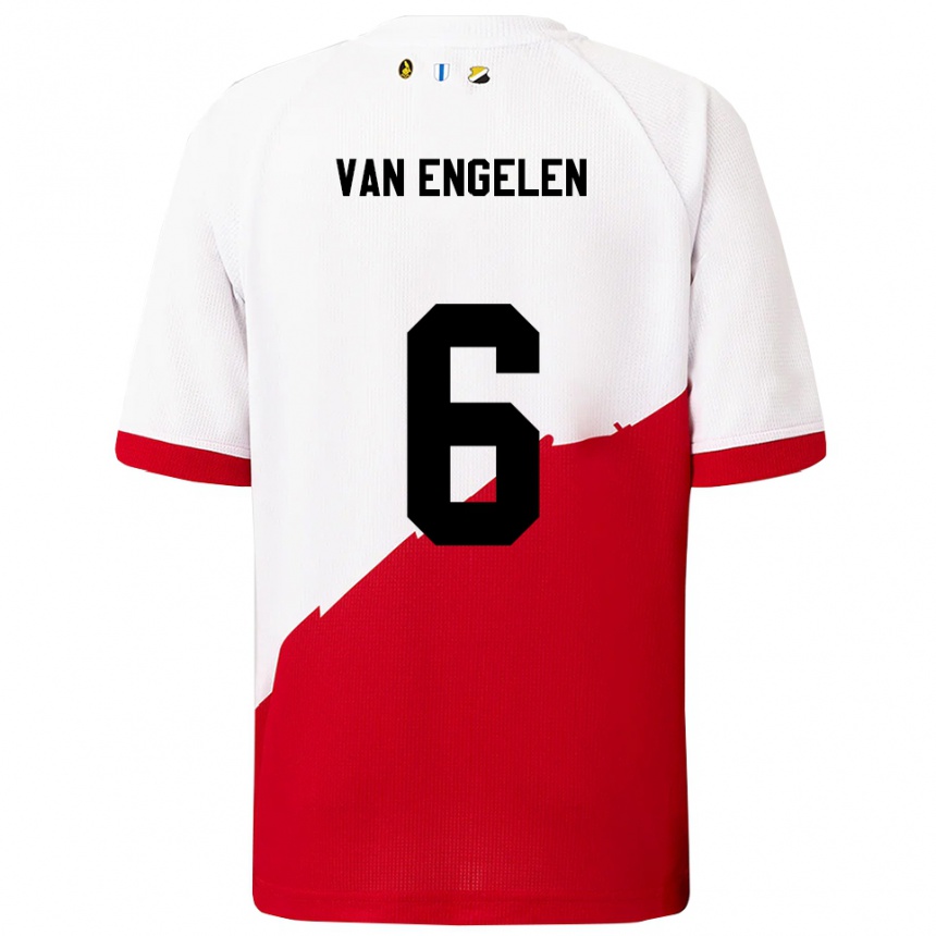 גברים כדורגל Mats Van Engelen #6 לבן אדום ג'רזי ביתית 2025/26