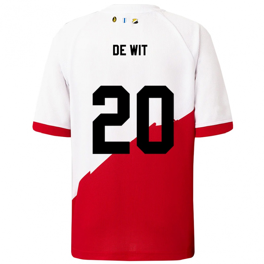 גברים כדורגל דני דה ויט #20 לבן אדום ג'רזי ביתית 2025/26
