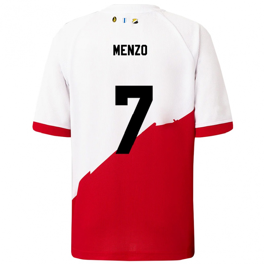 גברים כדורגל Björn Menzo #7 לבן אדום ג'רזי ביתית 2025/26