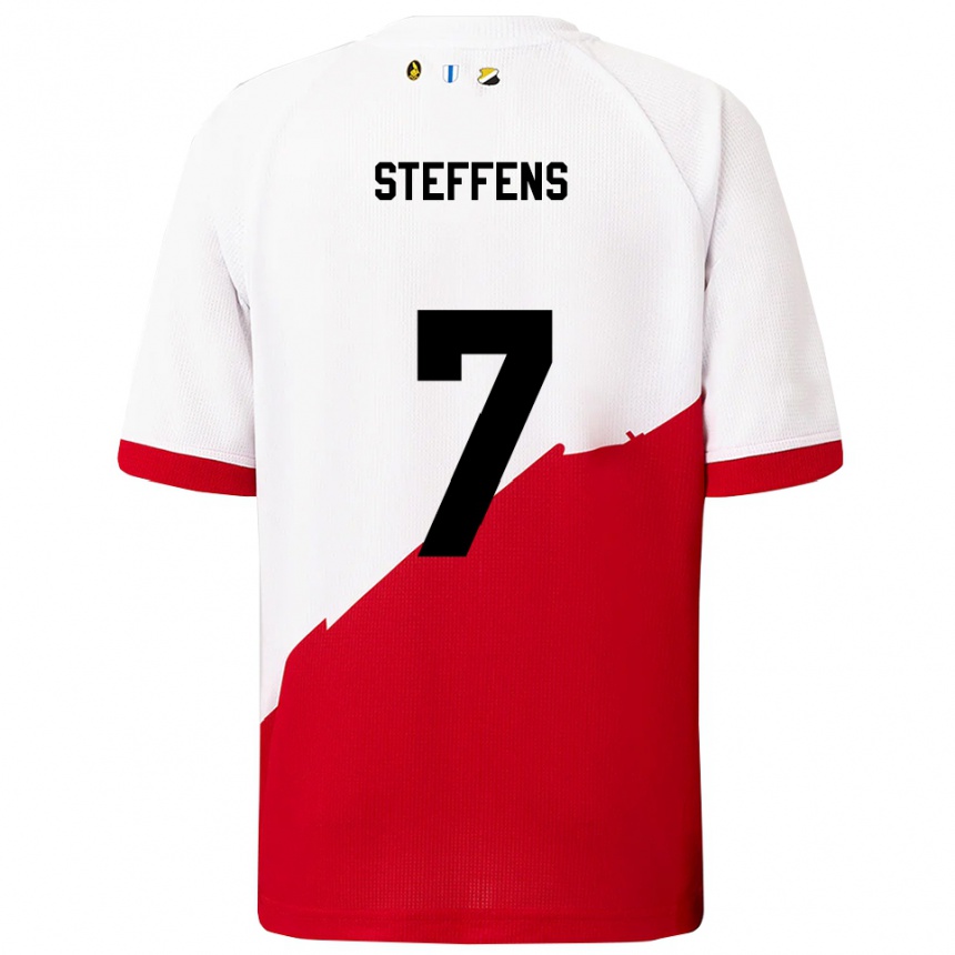 גברים כדורגל Servahterio Steffens #7 לבן אדום ג'רזי ביתית 2025/26
