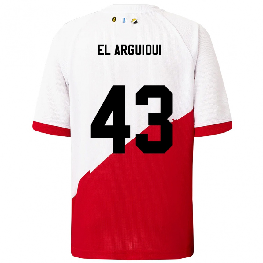 גברים כדורגל Rafik El Arguioui #43 לבן אדום ג'רזי ביתית 2025/26