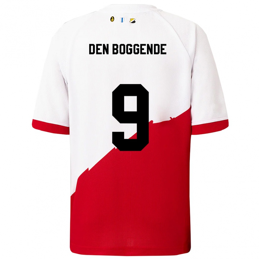 גברים כדורגל Tijn Den Boggende #9 לבן אדום ג'רזי ביתית 2025/26
