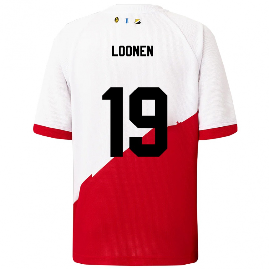 גברים כדורגל Lobke Loonen #19 לבן אדום ג'רזי ביתית 2025/26