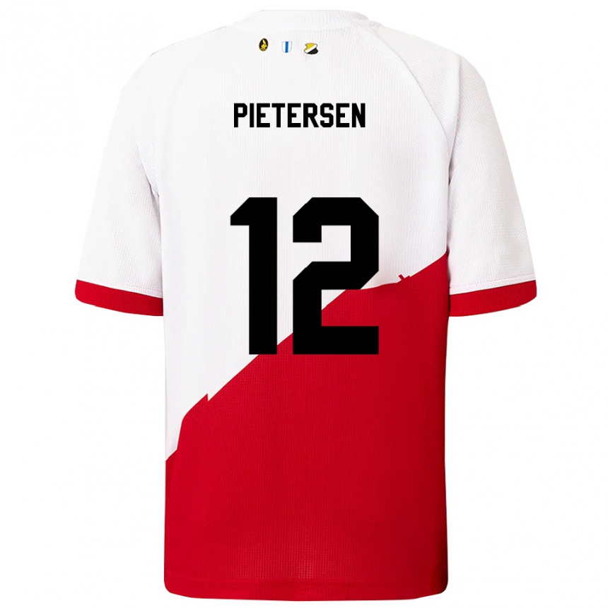 גברים כדורגל Stan Pietersen #12 לבן אדום ג'רזי ביתית 2025/26