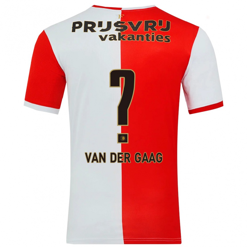 גברים כדורגל Bo Van Der Gaag #0 אדום לבן ג'רזי ביתית 2025/26
