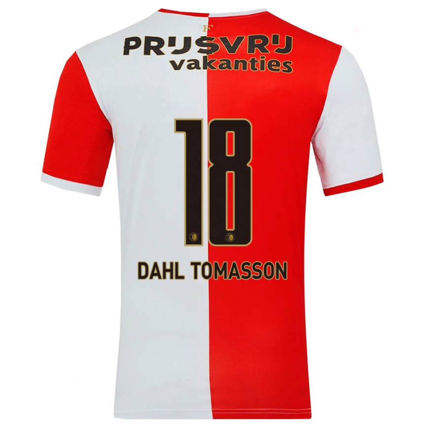 גברים כדורגל Luca Dahl Tomasson #18 אדום לבן ג'רזי ביתית 2025/26