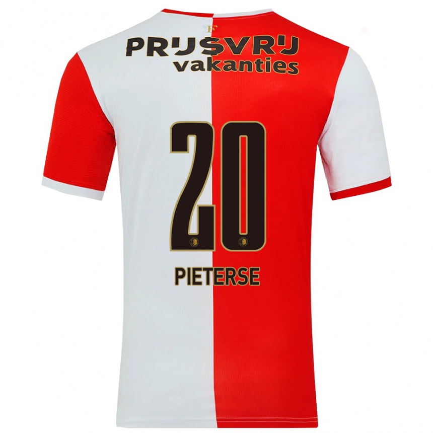 גברים כדורגל Mika Pieterse #20 אדום לבן ג'רזי ביתית 2025/26