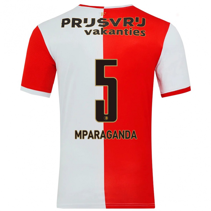 גברים כדורגל Matthew Mparaganda #5 אדום לבן ג'רזי ביתית 2025/26