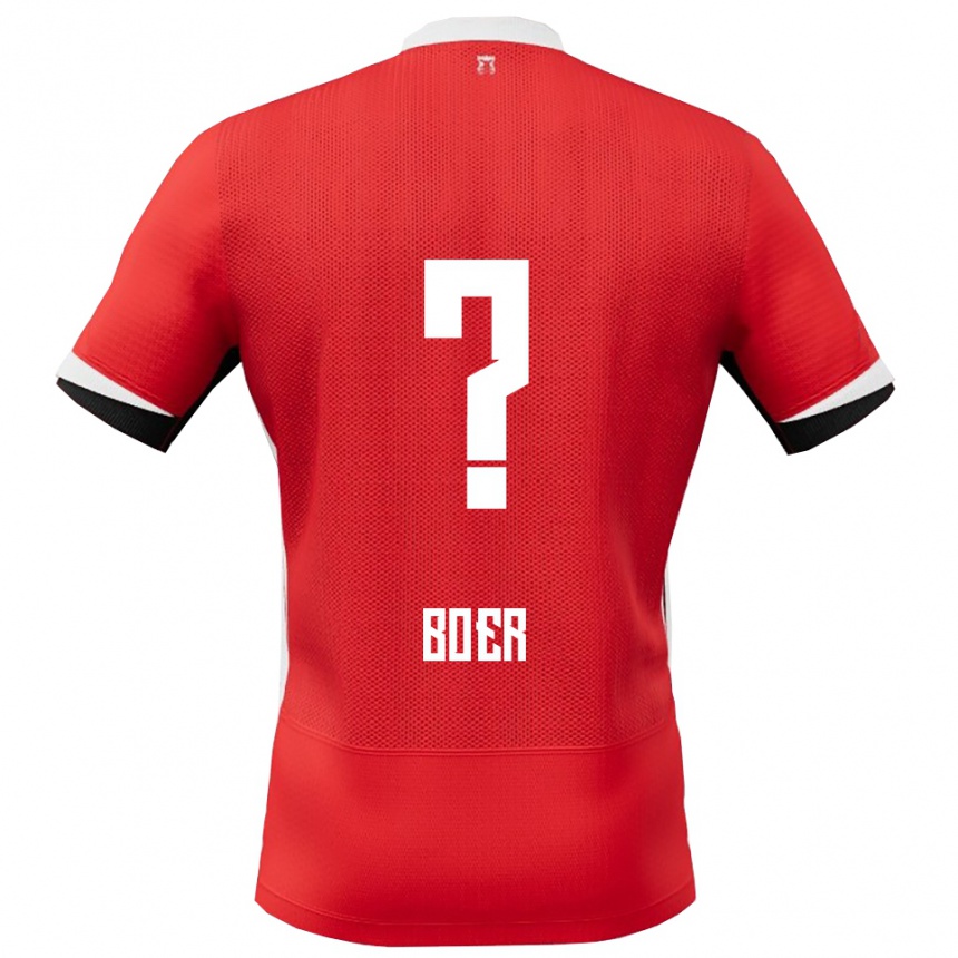גברים כדורגל Lars Boer #0 אדום לבן ג'רזי ביתית 2025/26