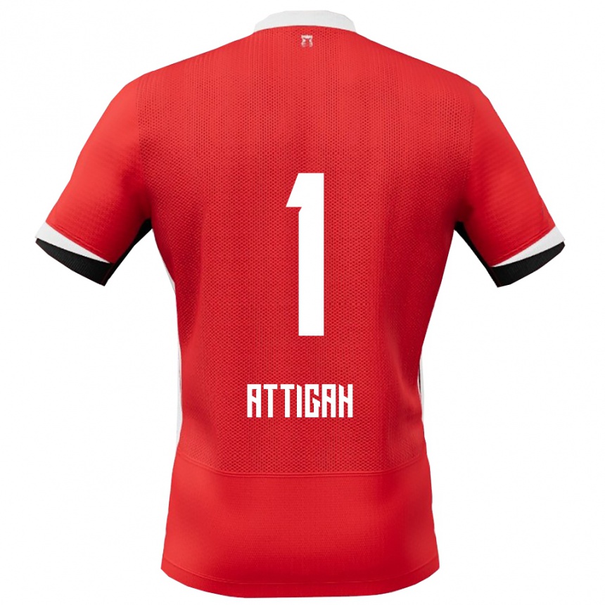 גברים כדורגל Quenten Attigah #1 אדום לבן ג'רזי ביתית 2025/26