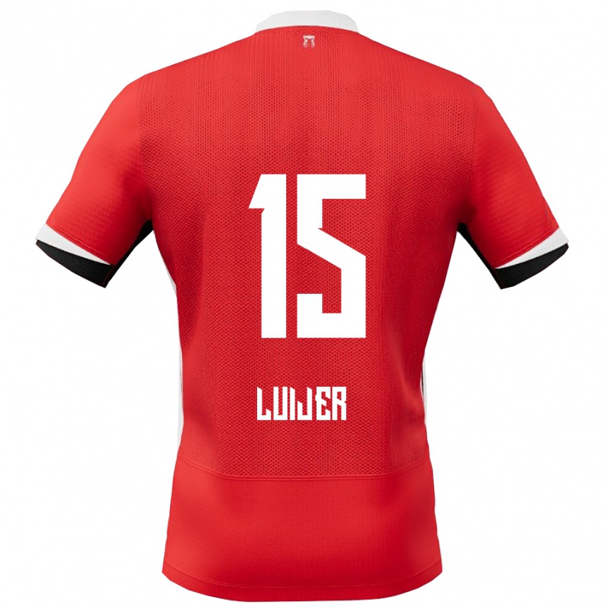 גברים כדורגל Rick Luijer #15 אדום לבן ג'רזי ביתית 2025/26