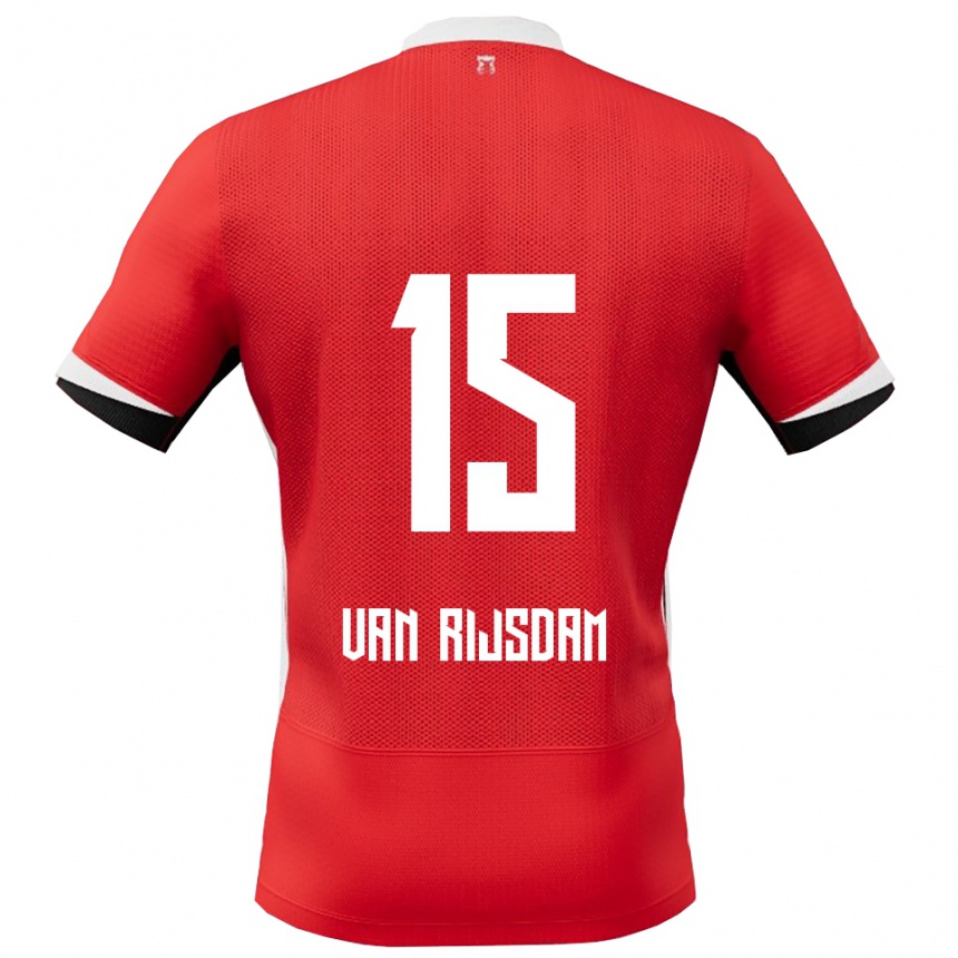גברים כדורגל Julian Van Rijsdam #15 אדום לבן ג'רזי ביתית 2025/26