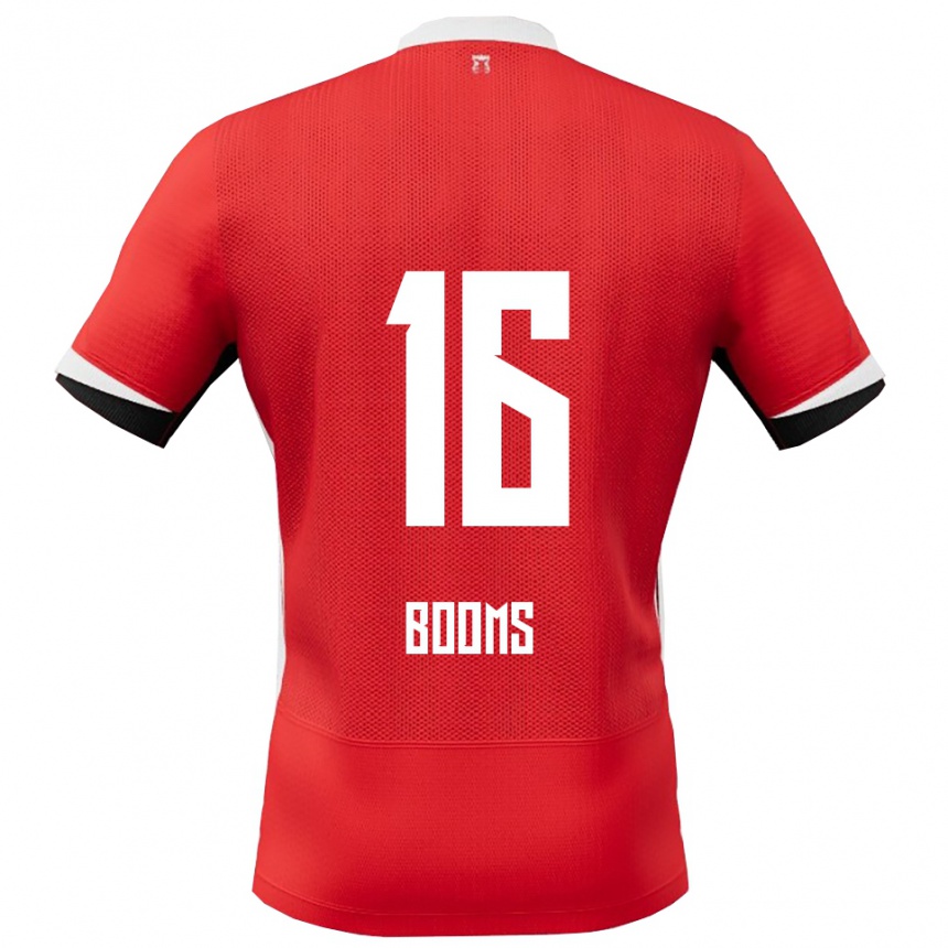 גברים כדורגל טרינט בומס #16 אדום לבן ג'רזי ביתית 2025/26