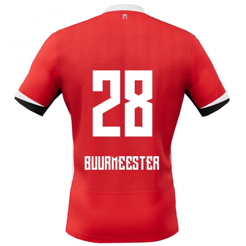 גברים כדורגל Zico Buurmeester #28 אדום לבן ג'רזי ביתית 2025/26