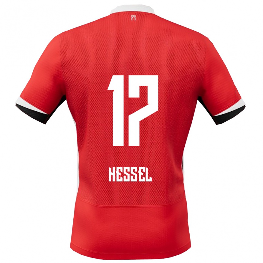 גברים כדורגל Hessel De Wit #17 אדום לבן ג'רזי ביתית 2025/26