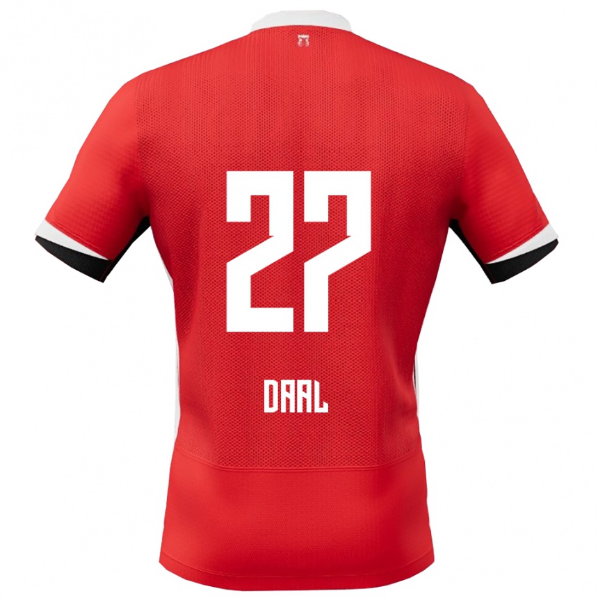 גברים כדורגל Ro-Zangelo Daal #27 אדום לבן ג'רזי ביתית 2025/26