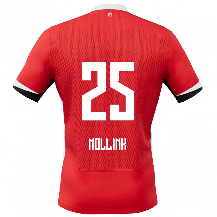 גברים כדורגל Yaël Mollink #25 אדום לבן ג'רזי ביתית 2025/26