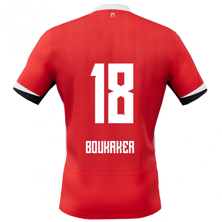 גברים כדורגל Romaissa Boukaker #18 אדום לבן ג'רזי ביתית 2025/26