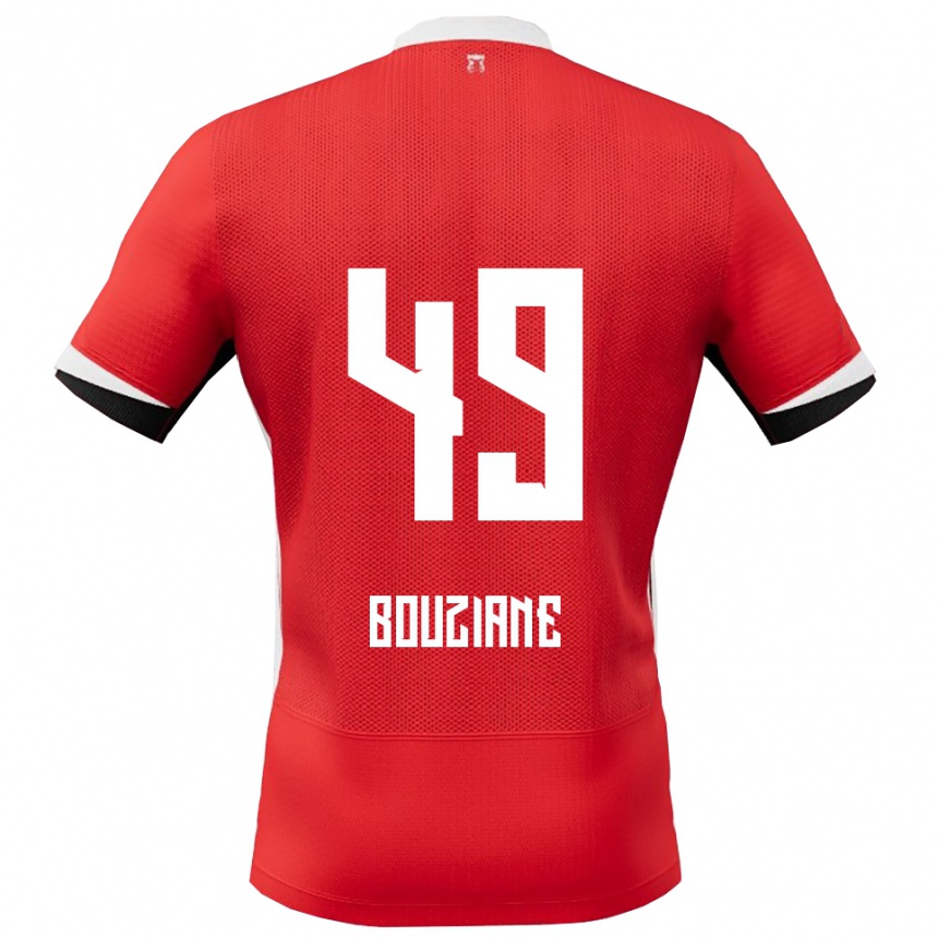 גברים כדורגל Wassim Bouziane #49 אדום לבן ג'רזי ביתית 2025/26