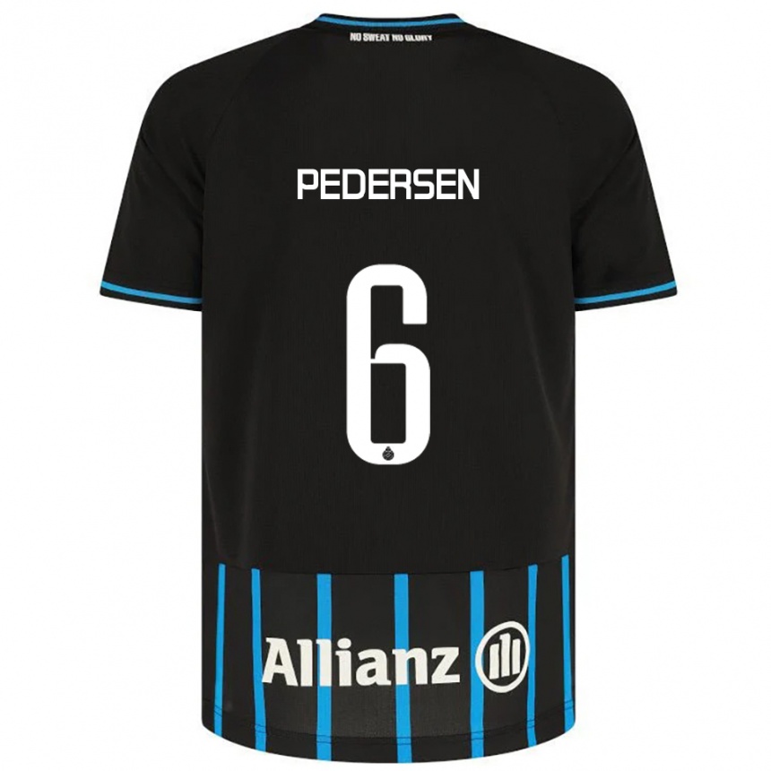 גברים כדורגל Lara Pedersen #6 שחור כחול ג'רזי ביתית 2025/26