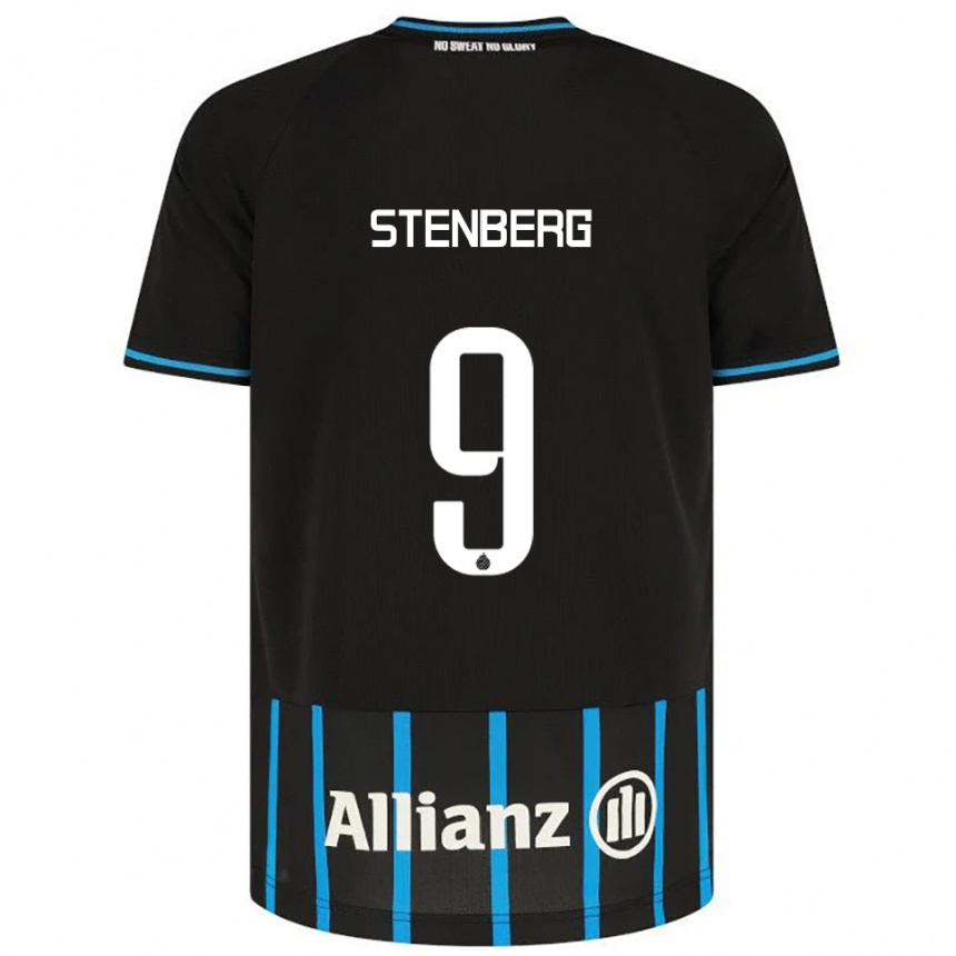 גברים כדורגל Hanna Stenberg #9 שחור כחול ג'רזי ביתית 2025/26