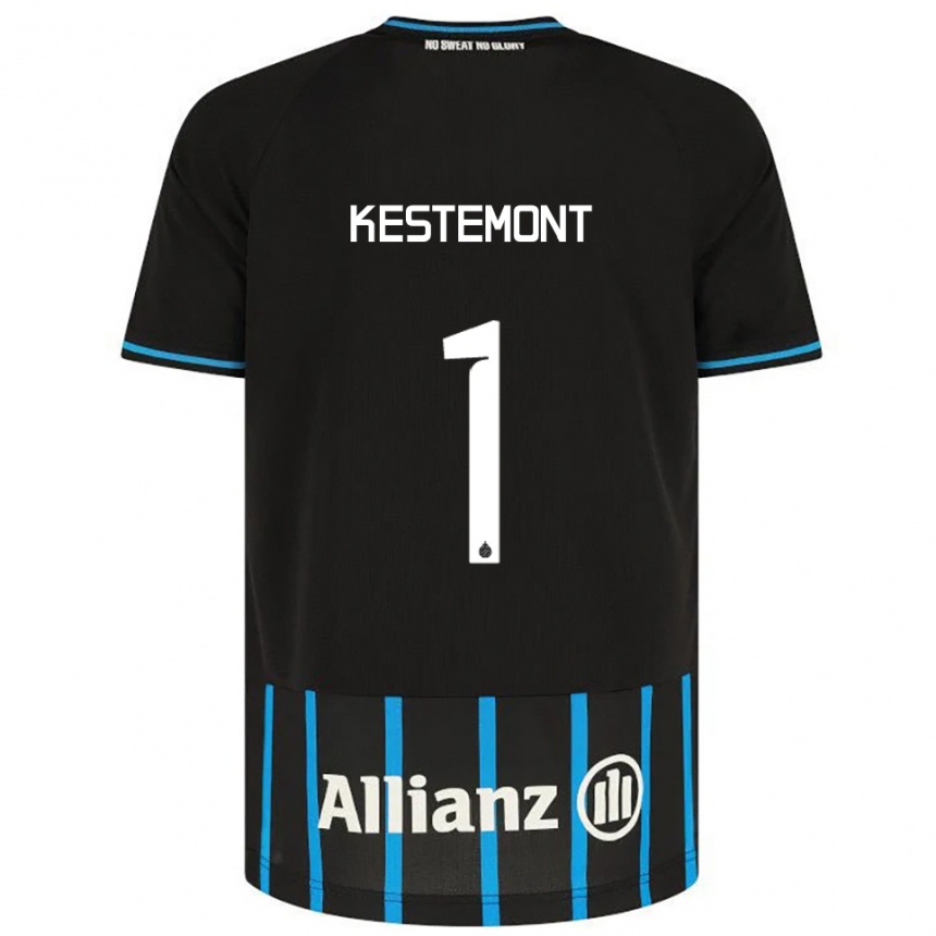 גברים כדורגל Thibeau Kestemont #1 שחור כחול ג'רזי ביתית 2025/26