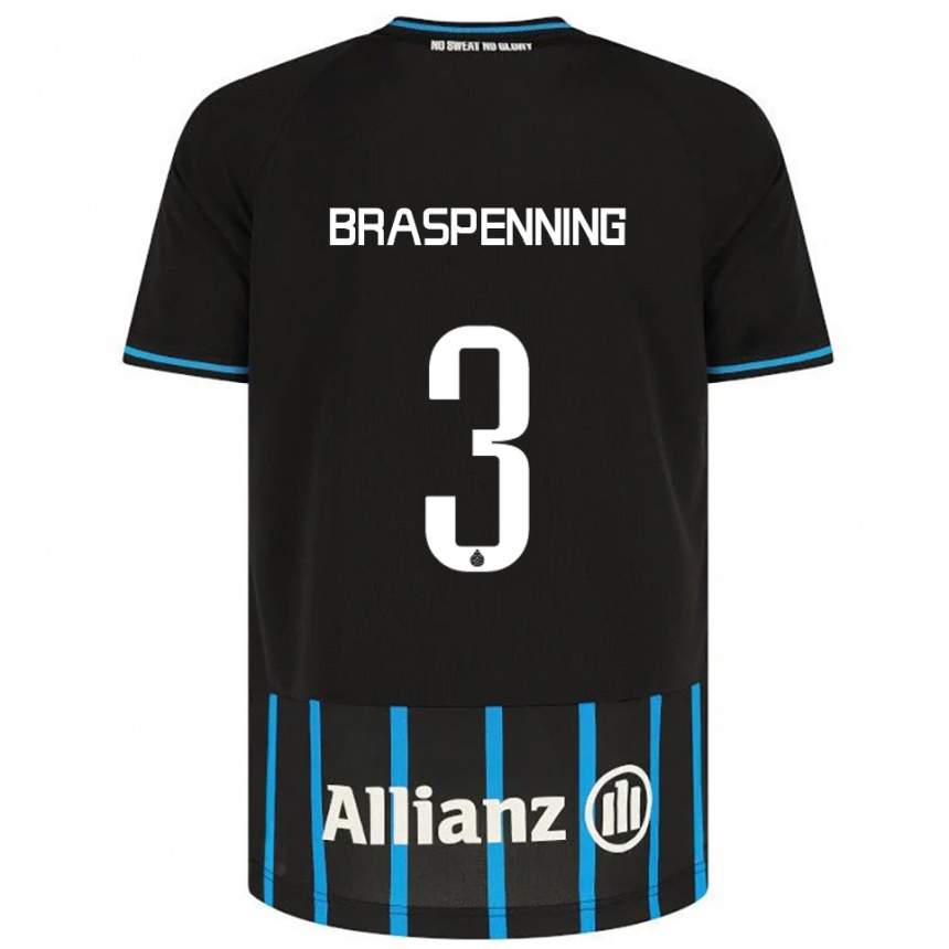 גברים כדורגל Daan Braspenning #3 שחור כחול ג'רזי ביתית 2025/26