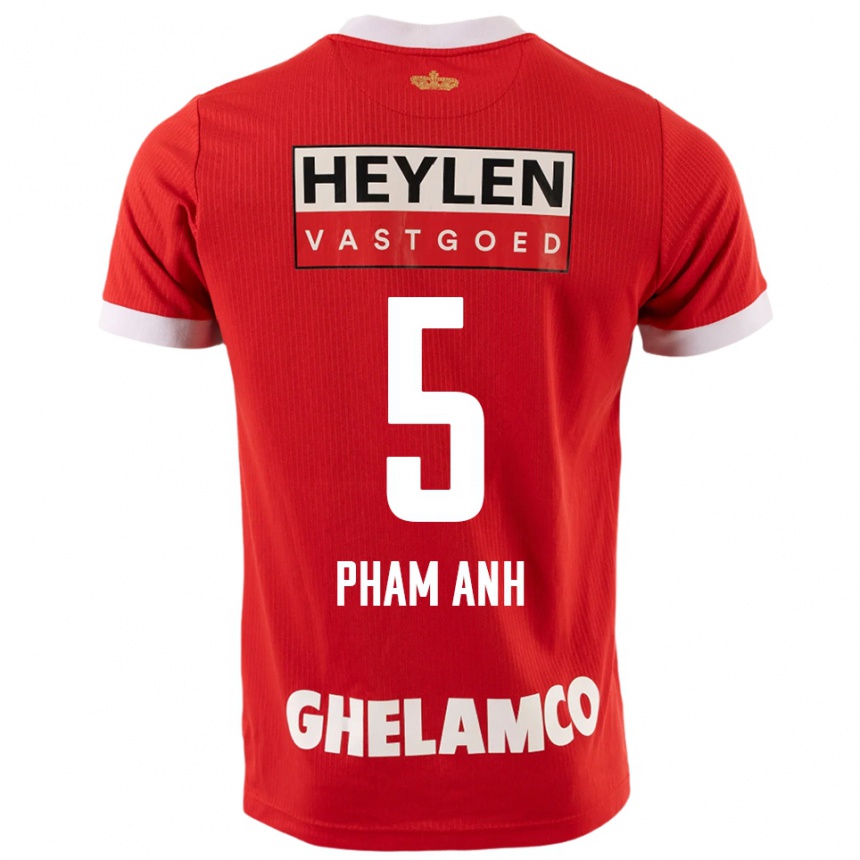 גברים כדורגל Khoi Pham Anh #5 אדום לבן ג'רזי ביתית 2025/26