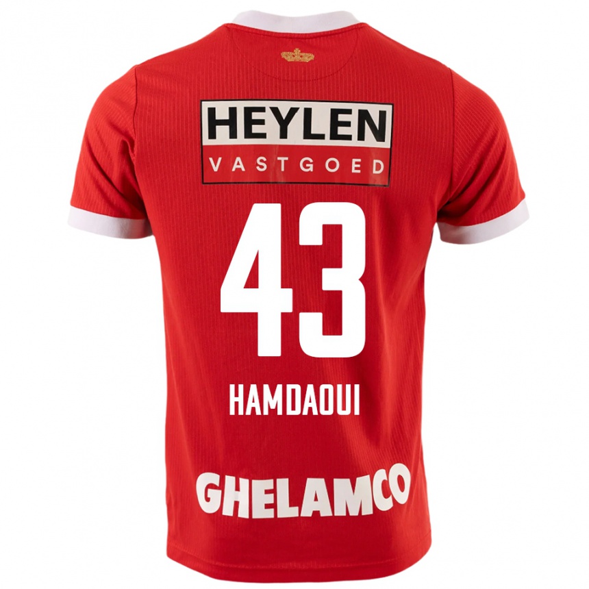 גברים כדורגל Youssef Hamdaoui #43 אדום לבן ג'רזי ביתית 2025/26