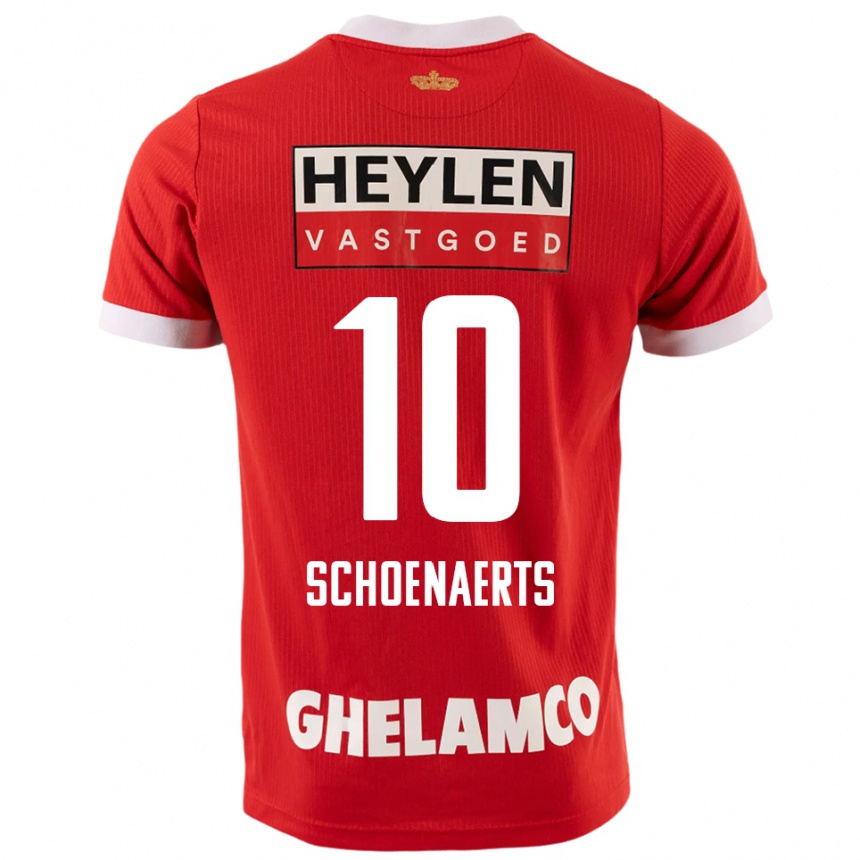 גברים כדורגל Nand Schoenaerts #10 אדום לבן ג'רזי ביתית 2025/26