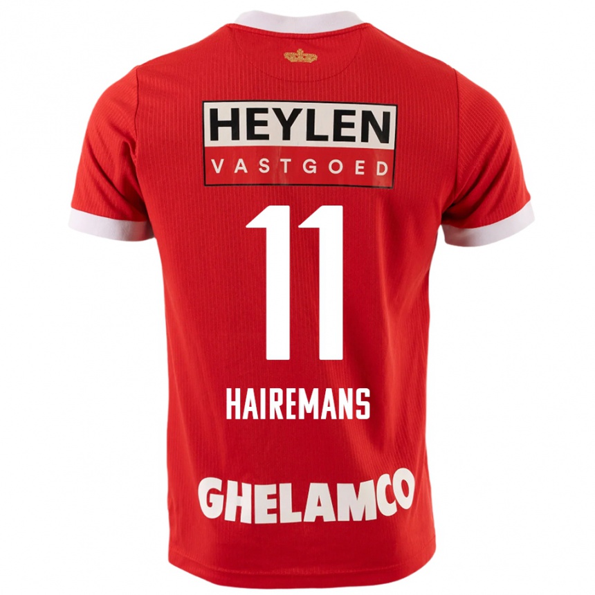 גברים כדורגל Geoffry Hairemans #11 אדום לבן ג'רזי ביתית 2025/26
