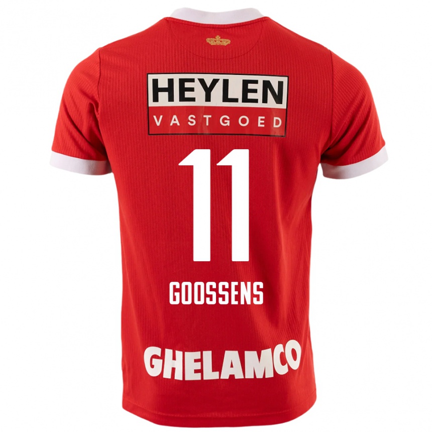 גברים כדורגל Mattias Goossens #11 אדום לבן ג'רזי ביתית 2025/26