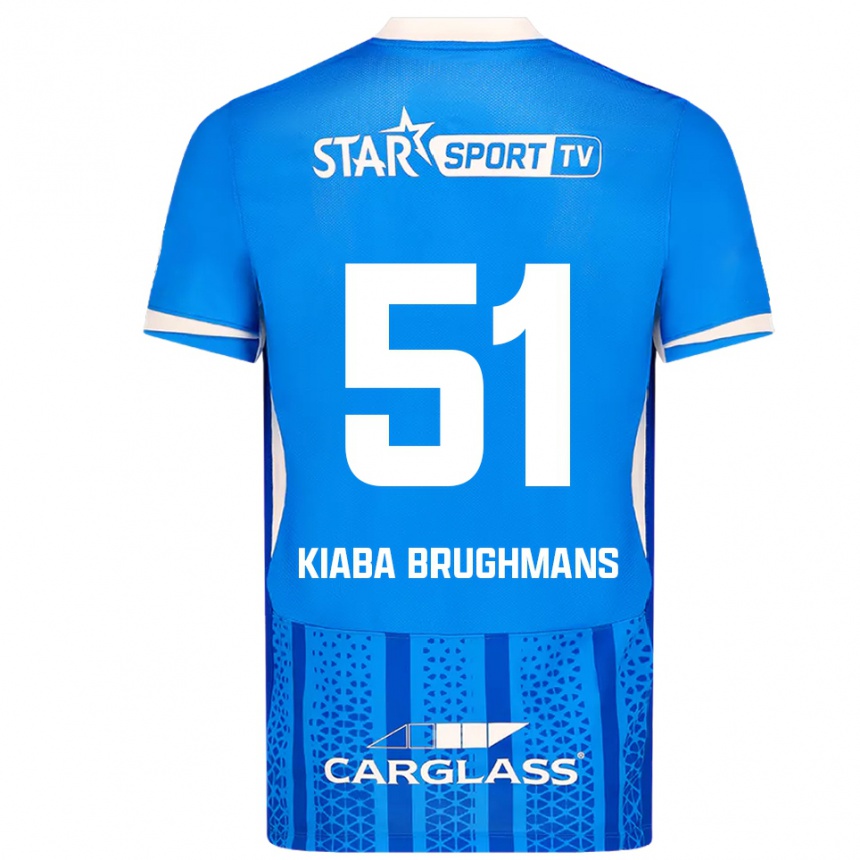 גברים כדורגל Lucca Kiaba Brughmans #51 כחול לבן ג'רזי ביתית 2025/26