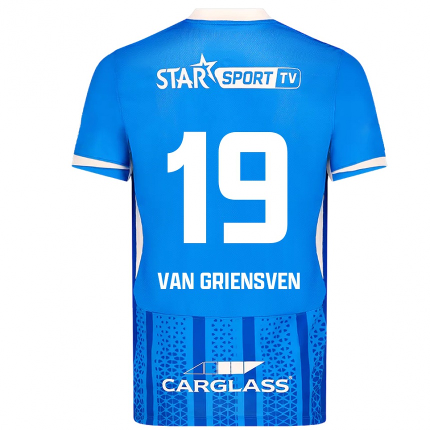 גברים כדורגל Evy Van Griensven #19 כחול לבן ג'רזי ביתית 2025/26
