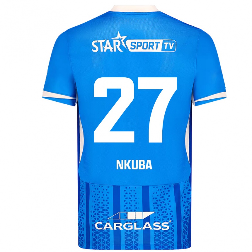 גברים כדורגל Ken Nkuba #27 כחול לבן ג'רזי ביתית 2025/26