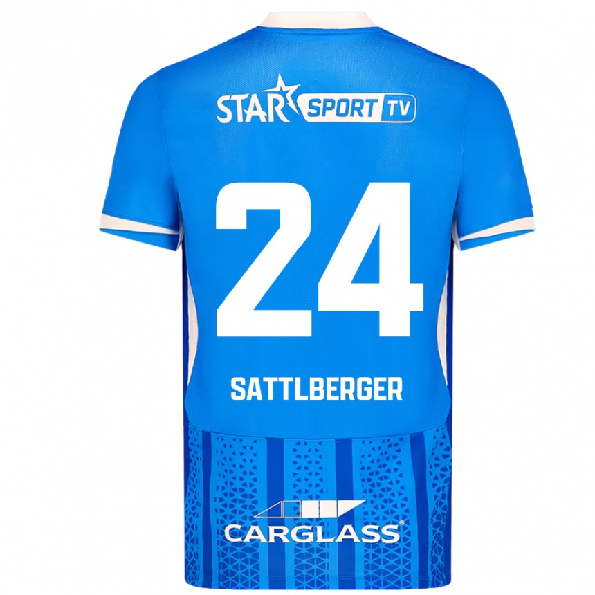 גברים כדורגל Nikolas Sattlberger #24 כחול לבן ג'רזי ביתית 2025/26