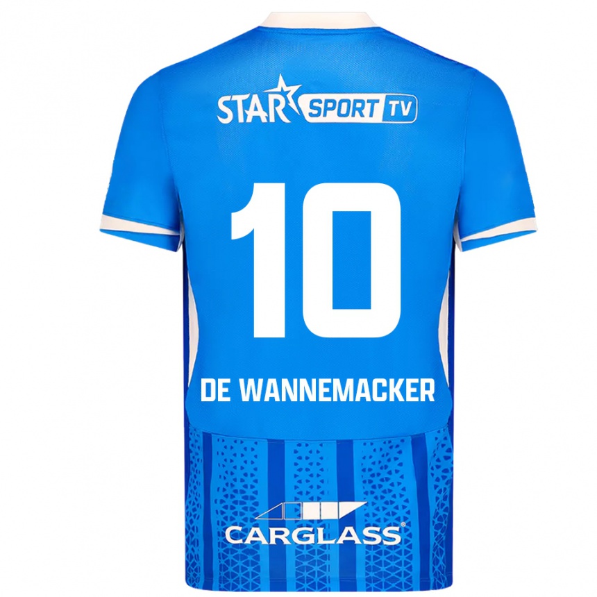 גברים כדורגל August De Wannemacker #10 כחול לבן ג'רזי ביתית 2025/26